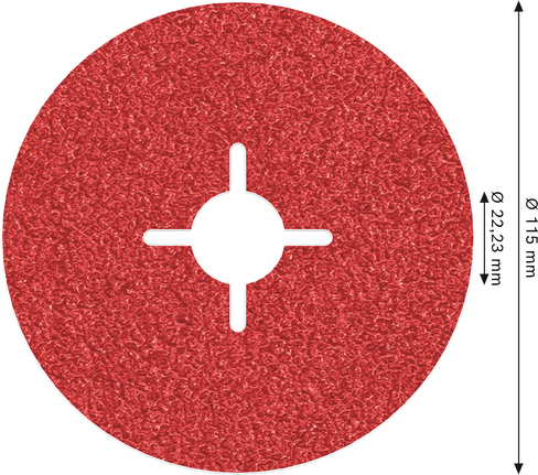 Disco de fibra Bosch PRO R780 115 mm G36 para desbaste de metales.