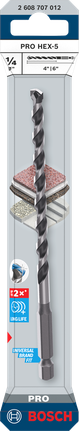 Broca Bosch PRO HEX-5 de 1/4" x 4" x 6" para uso universal.