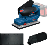 Lijadora orbital inalámbrica Bosch GSS 18V-18, depósito para polvo.