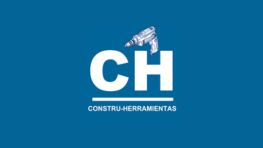 Logo de Constru-Herramientas con fondo azul y una herramienta de perforación.