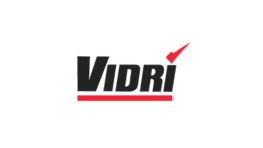 Logotipo de Vidri, negro y rojo, con un diseño simple y moderno.