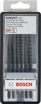 Bosch Robust Line Holz-Stichsägeblatt-Set, 6-teilig.