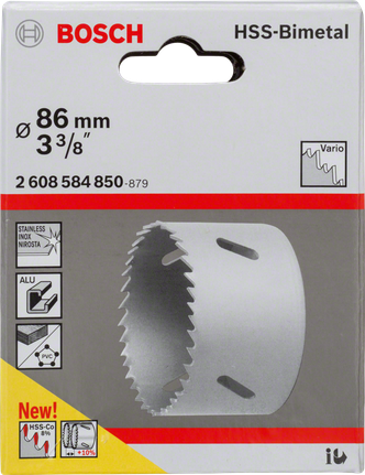 Bosch HSS-Bimetall-Lochsäge 86 mm für Metall und PVC.