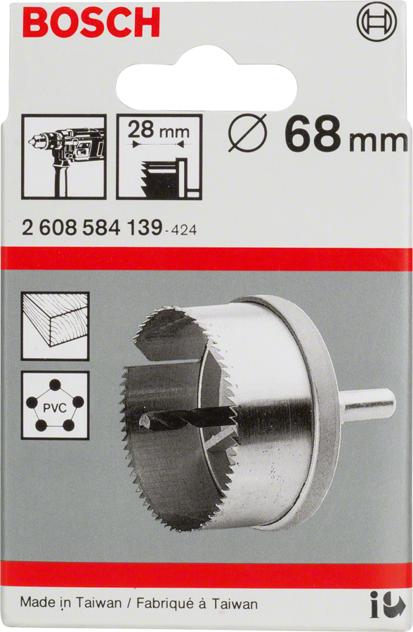 Bosch Lochschneider 68 mm für PVC und Holz.