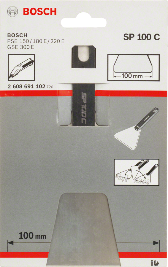 Bosch SP 100 C Schaberklinge aus Federstahl für raue Oberflächen.