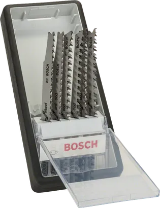 Bosch 6-teiliges Robust Line Wood Stichsägeblatt-Set im Koffer.