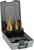 Bosch 3-teiliges HSS-TiN Stufenbohrer-Set im Koffer.