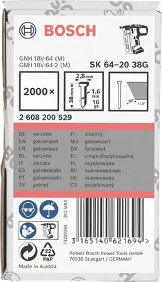 Verzinkte 38G 3/8″-Nägel von Bosch .