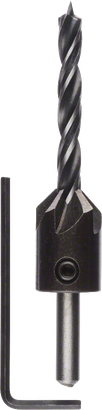 Bosch Holzbohrer mit 6 mm Durchmesser und Senker.