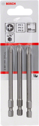 Bosch 3-teiliger Kreuzschlitzschraubendreher-Bitsatz 89mm.