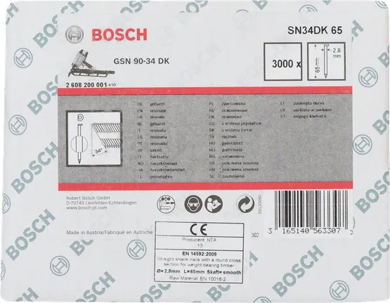 Bosch 65 mm 2,8 mm Nägel 3000×.
