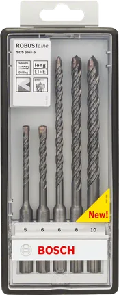 Bosch 5-teiliges SDS-plus-5-Bohrerset 5–10 mm.
