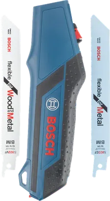 Bosch Sägegriff-Set mit Sägeblättern für Holz und Metall.