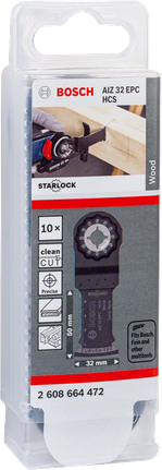 Bosch 10-teilige Starlock 32 mm Holzsägeblätter.