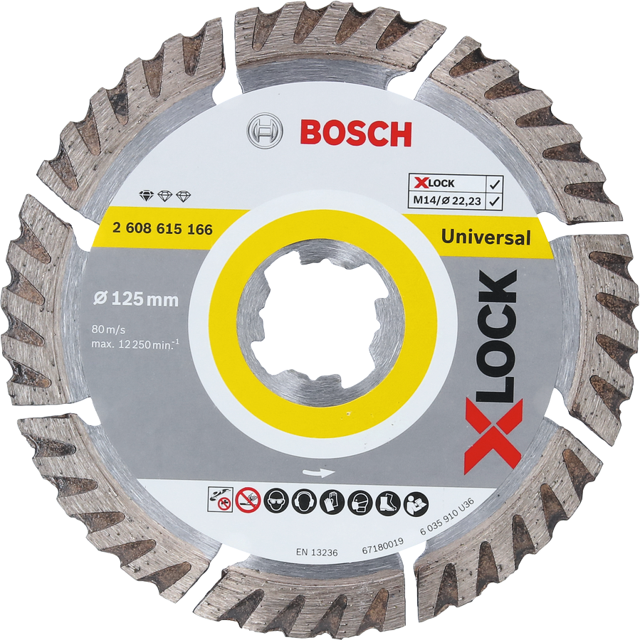 Bosch X-LOCK Universal-Diamant-Trennscheibe 125 mm.