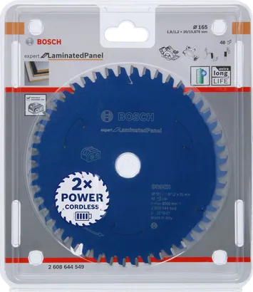Bosch Expert für Laminatplatten 165×1,8/1,2×20 T48 Kreissägeblatt.