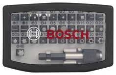 Bosch 25-teiliges Schraubendreher-Bit-Set mit Schnellwechseladapter.