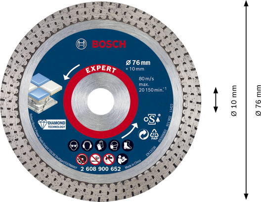 Bosch EXPERT HardCeramic 76 mm Diamant-Trennscheibe.