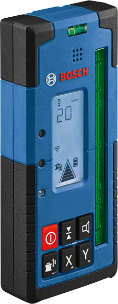 Bosch LR 65 G Laserempfänger mit IP67 Staub- und Spritzwasserschutz.