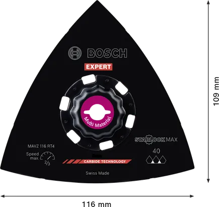 Bosch EXPERT Schleifplatte MAVZ 116 RT4 Hartmetall 116mm.
