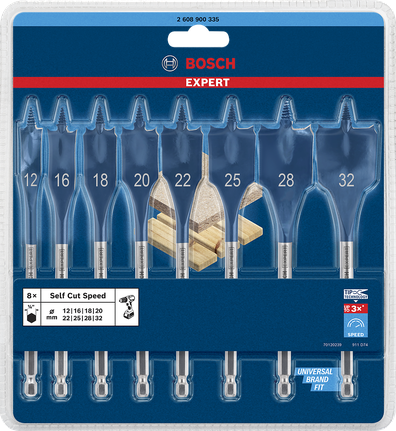 Bosch Spatenbohrer-Set 12–32 mm 8-tlg.