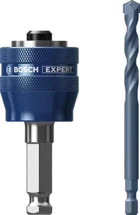 Bosch EXPERT Power Change Plus Lochsägenaufnahme und TCT-Bohrer.