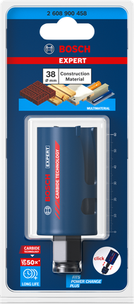 38-mm-Lochsäge EXPERT von Bosch für Baumaterialien.