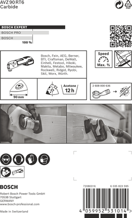 Bosch EXPERT AVZ 90 RT6 Multitool-Schleifplatte 90 mm.
