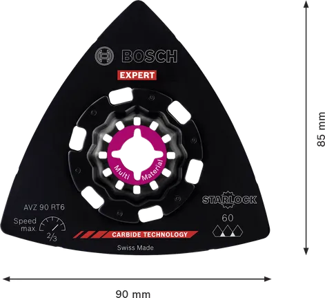 Bosch EXPERT AVZ 90 RT6 Hartmetall-Schleifplatte 90 mm.