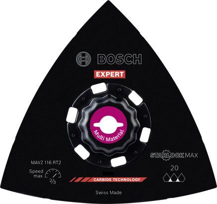 Bosch EXPERT Schleifplatte MAVZ 116 RT2 Hartmetall Körnung 20.