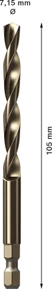 Bosch EXPERT Power Change Plus HSS-Co Zentrierbohrer 7,15 mm.