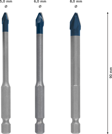 Bosch EXPERT Hard Ceramic HEX-9 Bohrerset, 3-tlg.