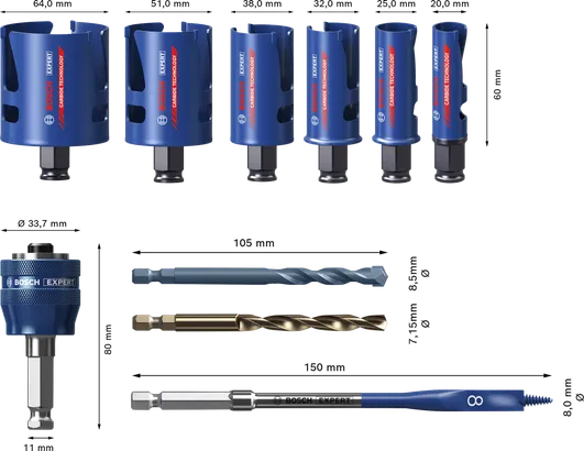 Bosch EXPERT Baustoff-Lochsägen-Set 10-tlg.