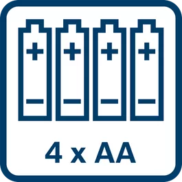 Stromversorgung über 4 AA-Batterien 