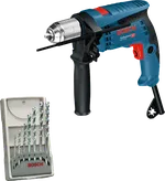 Bosch GSB 13 RE Bohrmaschine mit Seitengriff und Bohrersatz.