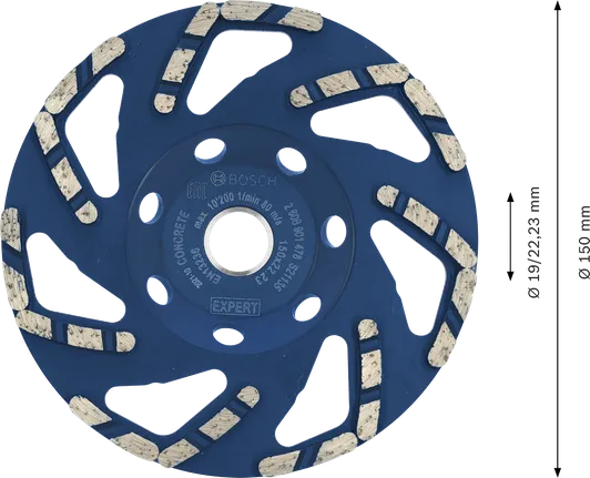 Bosch EXPERT Beton-Diamantschleifkopf, 150 mm.