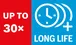 Lange Lebensdauer bis zu 30x.