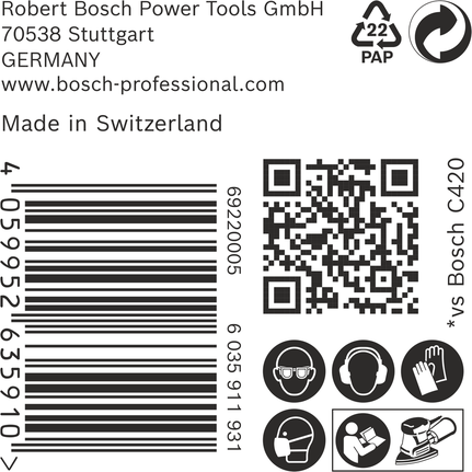 Bosch EXPERT C470 Schleifpapier 100x150mm K60 50-tlg.