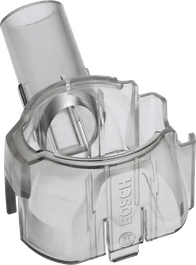 Bosch Staubsaugeradapter transparent, 111 mm Länge.