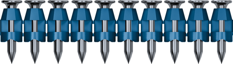 Bosch NB-19 Nägel, 19 mm Länge mit blauem Schaft.