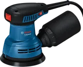 Exzenterschleifer GEX 125 von Bosch mit Staubfangbehälter.