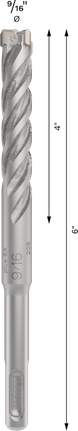 Bosch PRO SDS plus-5X 9/16" Hammerbohrer, 6" Länge.