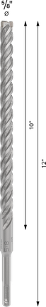 Bosch PRO SDS plus-5X 5/8 Zoll Hammerbohrer, 12 Zoll Länge.