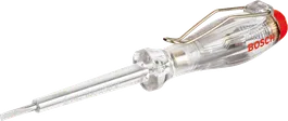 Spannungsprüfer-Schraubendreher von Bosch , Taschenclip angebracht.