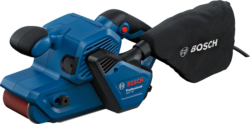 Bosch GBS 750 Bandschleifer mit Staubbeutel.