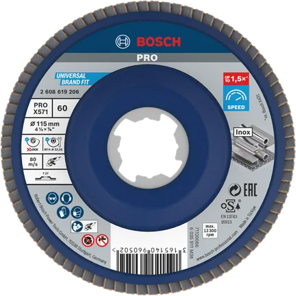 Bosch PRO X571 Fächerscheibe 115mm G60 X-Lock für Metall.