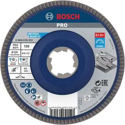 Bosch PRO X571 Fächerscheibe 125 mm G120 X-Lock.