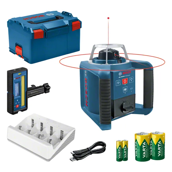 Bosch GRL 300 HV Laser-Nivelliergerät mit Koffer und Zubehör.
