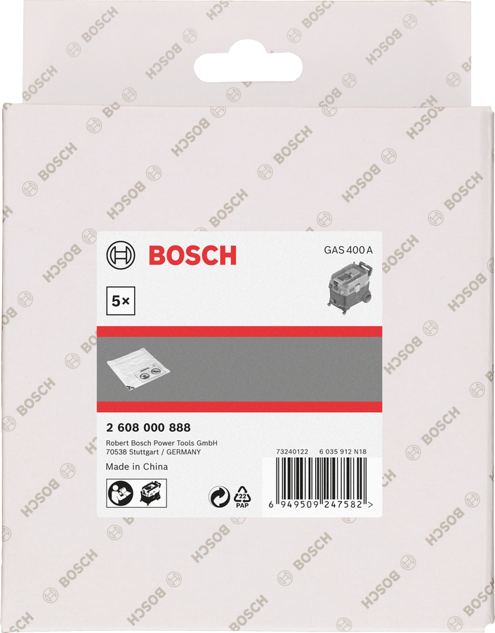 Bosch GAS 400A Entsorgungsbeutel 5×.