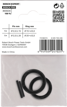 Bosch 3/8″ Sicherungsring- und Stiftsatz.